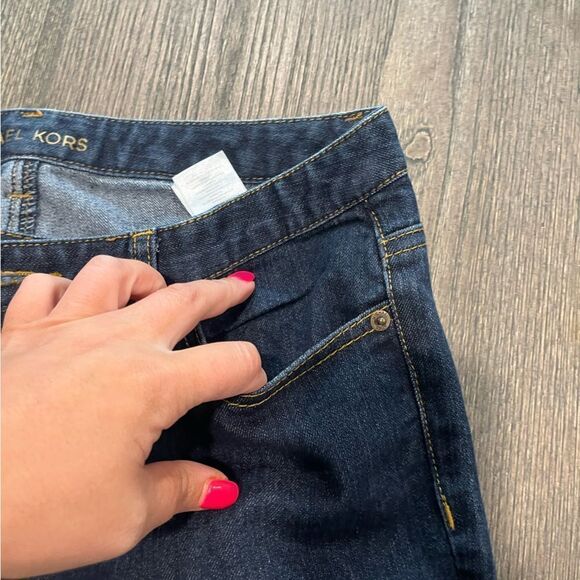 Michael Kors Dark Wash Denim Jeans Flare Leg Size 8 - Picture 6 of 12